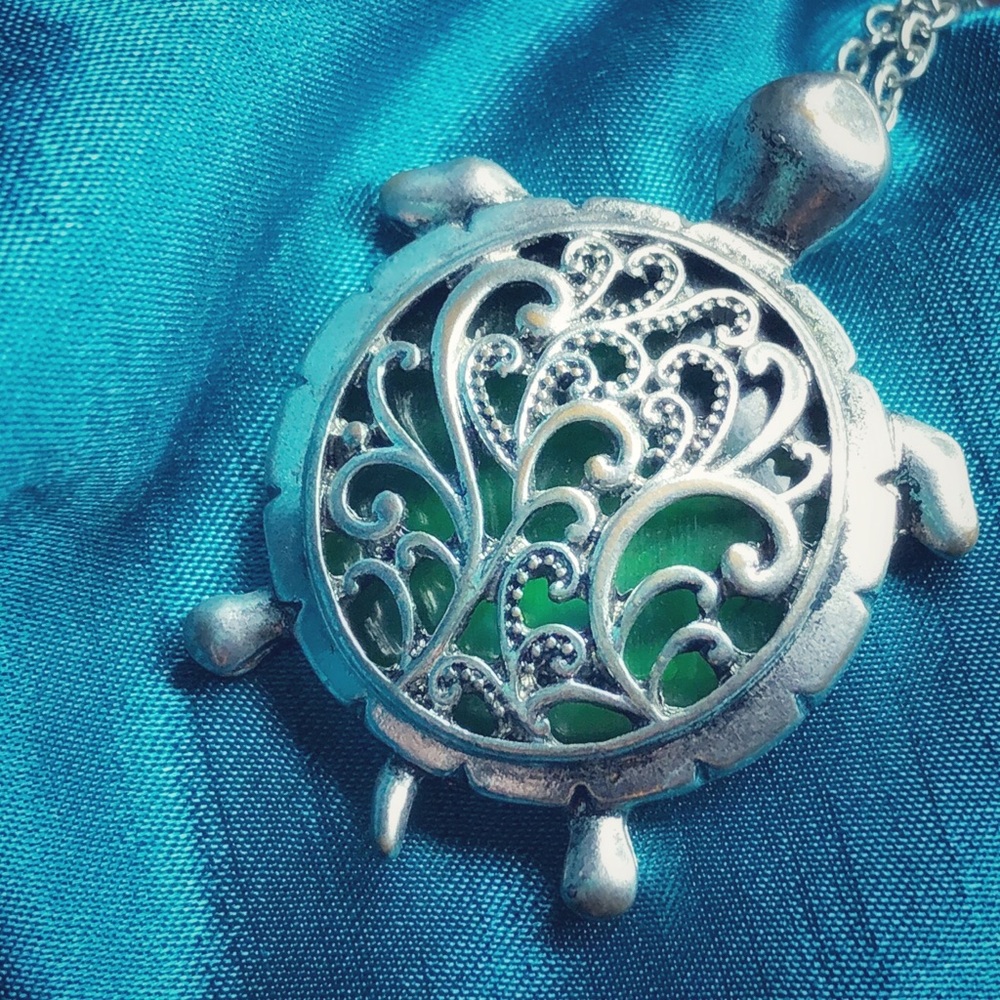 Stained Glass Terrapin Pendant Necklace